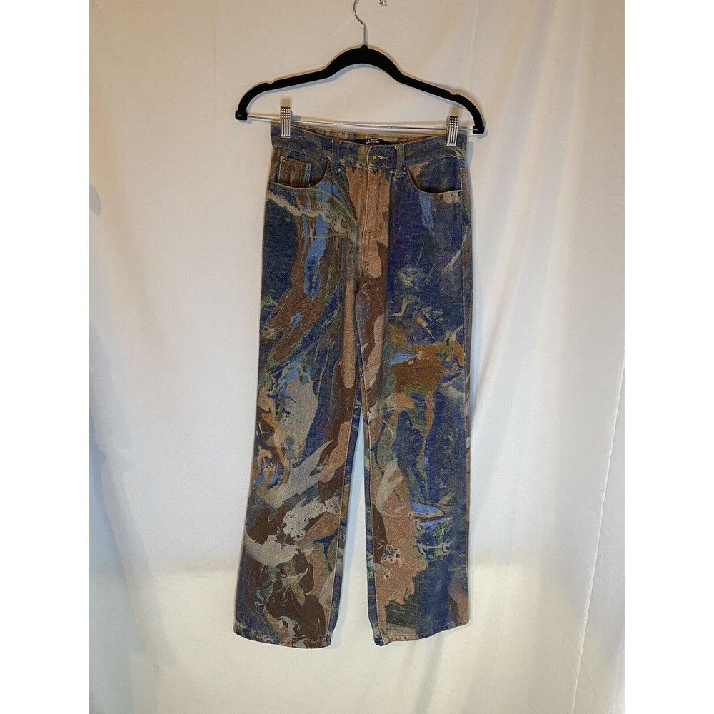 Jaded London Watercolor Jeans Hippie Boho Artsy Festival Whimsical Size 24 - Picture 1 of 4